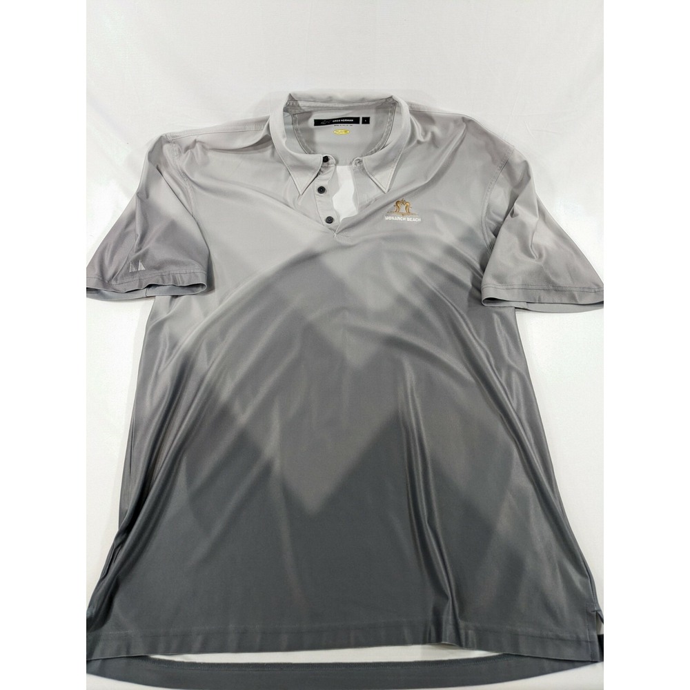 Greg Norman Fade to Gray‎ Golf Polo Crown Club Monarch Beach Men's Large EUC
